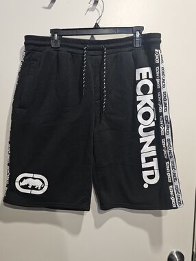 Ecko Unlimited Men’s Black Logo Fleece Shorts XL